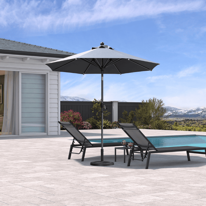 PURPLE LEAF Crank and Tilt Table Umbrella Outdoor Patio Market Umbrella with Visible Hand Crank System