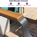 PURPLE LEAF Outdoor Chaise Lounge Chair Set of 2 Patio Pool Lounger Aluminum Chairs with Wooden Armrest Sunbathing Tanning Recliner for Outside Backyard White