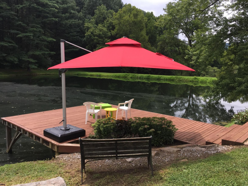 PURPLE LEAF Large Square Patio Cantilever Umbrella for Garden Pool Porch