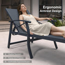 PURPLE LEAF Oversized Chaise Lounge Chair Outdoor Extra Wide Pool Lounge Chairs 5 Adjustable Position with Armrests and Side Table, Aluminum Patio Lounge Chair for Outside, Backyard, Pool