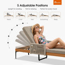 PURPLE LEAF Outdoor Chaise Lounge Patio Lounge Chair Recliner with Side Table and Cushion for Poolside Balcony Backyard