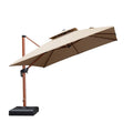 PURPLE LEAF SUNBRELLA Fabric Double Top Square Cantilever Umbrella with Wood Pattern