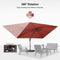 PURPLE LEAF Patio Cantilever Umbrella with Aluminum Offset Hanging for Pool Garden Deck