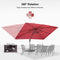 PURPLE LEAF Patio Cantilever Umbrella with Aluminum Offset Hanging for Pool Garden Deck