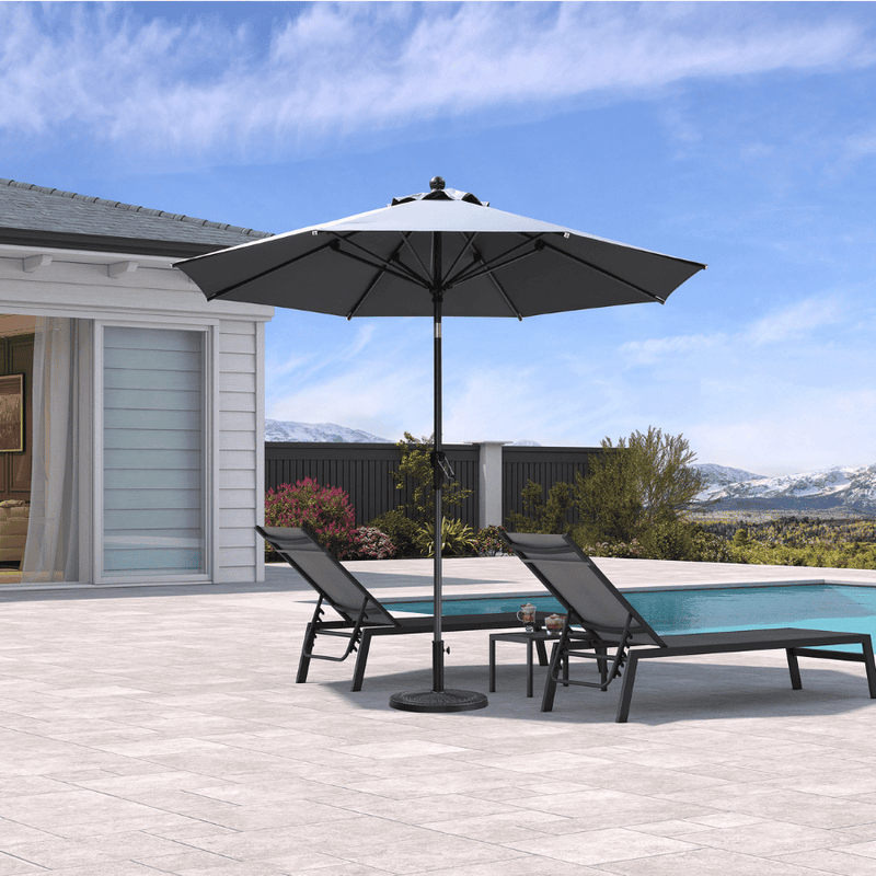PURPLE LEAF Crank and Tilt Table Umbrella Outdoor Patio Market Umbrella with Visible Hand Crank System