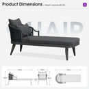PURPLE LEAF Outdoor Lounge Chair, Patio Chaise Lounge with Cushioned Seat & Supportive Armrests, Ergonomic Aluminum Pool Lounge Chairs for Backyard Deck Poolside, Teak