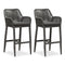 PURPLE LEAF Modern Bar Stools Set of 2, Aluminum Bar Stool with Cushion for Indoor and Outdoor, Kitchen Island