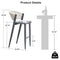 PURPLE LEAF Counter Height Bar Stool Set of 2 Outdoor Stool Chair with Footrest Patio Bar Height Stools Rattan Barstools for Outdoor or Indoor