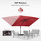 PURPLE LEAF Patio Cantilever Umbrella with Aluminum Offset Hanging for Pool Garden Deck