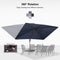 PURPLE LEAF Patio Cantilever Umbrella with Aluminum Offset Hanging for Pool Garden Deck