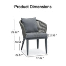 PURPLE LEAF 2 Pieces Patio Dining Chair Set All-Weather Wicker Dining Chair Aluminum Bistro Set with Cushions and Pillows for Garden Deck Kitchen