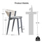PURPLE LEAF Counter Height Bar Stool Set of 2 Outdoor Stool Chair with Footrest Patio Bar Height Stools Rattan Barstools for Outdoor or Indoor