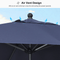 PURPLE LEAF Aluminum Outdoor Market Umbrella Patio Table Umbrella