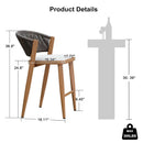 PURPLE LEAF Counter Height Bar Stool Set of 2 Outdoor Stool Chair with Footrest Patio Bar Height Stools Rattan Barstools for Outdoor or Indoor