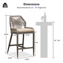 Clearance - PURPLE LEAF Patio Sunbrella Bar Stools Rattan Bar Aluminum Bar Stool Outdoor Barstools with Back and Cushion for Garden Kitchen Island