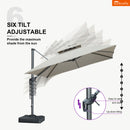 Clearance - PURPLE LEAF OPEN BOX SUNBRELLA Cantilever Umbrella Grey Aluminum Patio Umbrella