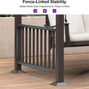 PURPLE LEAF 3-Seat Outdoor Metal Pergola Swing Bed Hanging Cloud Black rope Swing Chair with Stand Cushions & Pillows for Outdoor