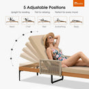 PURPLE LEAF Outdoor Chaise Lounge Patio Lounge Chair Recliner with Side Table and Cushion for Poolside Balcony Backyard