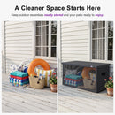 PURPLE LEAF Galvanized Steel Outdoor Deck Box with Wheels, Gray