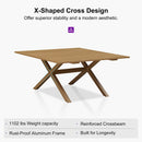 PURPLE LEAF Outdoor Dining Set All Weather Wicker Patio Dining Set with Rectangular Aluminum Table and Modern Armrest Dining Chairs for Garden Deck Backyard Kitchen