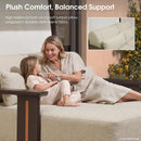 PURPLE LEAF Outdoor Chaise Lounge Modern Aluminum Teak Finish Lounge Chair with Thick Cushion and 2 Pillows Elegant Style Lounger for Residential Commercial Patio Pool and Villa Bronze