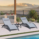 PURPLE LEAF Patio Chaise Lounge Set Outdoor Beach Pool Sunbathing Lawn Lounger Recliner Chair Outside Chairs with Side Table Included