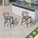 PURPLE LEAFOutdoor Bar Stool Set of 6，Wicker Chairs Bar Chairs with Cushion，All-Weather Patio Furniture kitchen stools