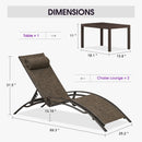 PURPLE LEAF Outdoor Chaise Lounge Chair  Patio Pool Lounger Bronze Aluminum Chairs with Side Table Adjustable Tanning Recliner for Outside Backyard Yard Deck Balcony Beach