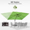 PURPLE LEAF Patio Cantilever Umbrella with Aluminum Offset Hanging for Pool Garden Deck