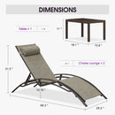 PURPLE LEAF Outdoor Chaise Lounge Chair  Patio Pool Lounger Bronze Aluminum Chairs with Side Table Adjustable Tanning Recliner for Outside Backyard Yard Deck Balcony Beach
