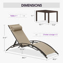 PURPLE LEAF Outdoor Chaise Lounge Chair  Patio Pool Lounger Bronze Aluminum Chairs with Side Table Adjustable Tanning Recliner for Outside Backyard Yard Deck Balcony Beach