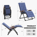 PURPLE LEAF Outdoor Reclining Chair Patio Zero Gravity Chaise Lounge Folding Chair with Removable Cushion Adjustable Headrest for Lawn Camping Beach Pool