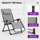 PURPLE LEAF Outdoor Reclining Chair Patio Zero Gravity Chaise Lounge Folding Chair with Removable Cushion Adjustable Headrest for Lawn Camping Beach Pool