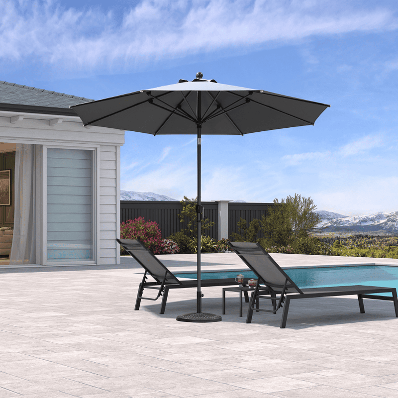 PURPLE LEAF Crank and Tilt Table Umbrella Outdoor Patio Market Umbrella with Visible Hand Crank System