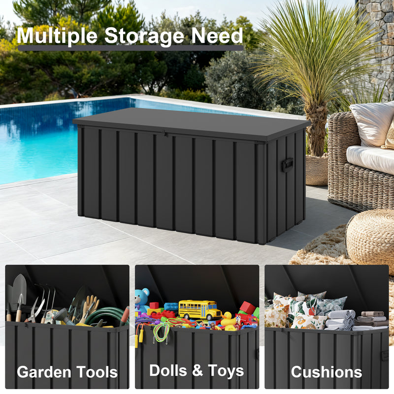 PURPLE LEAF Outdoor Deck Box Waterproof Lockable Storage Box Container with Lid Deck Organization for Patio Cushions Side Table Pool Accessories Garden Tools