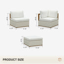 PURPLE LEAF Griffin white patio set corner, chair, ottoman dimensions.