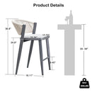 PURPLE LEAF Counter Height Bar Stool Set of 2 Outdoor Stool Chair with Footrest Patio Bar Height Stools Rattan Barstools for Outdoor or Indoor