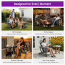 PURPLE LEAF Adirondack Chair Set of HDPE All-Weather Outdoor Fire Pit Chair with 24.6" Oversized Seat Wood-Textured Patio Adirondack Chair with Dual Cup Holders for Garden Deck Backyard