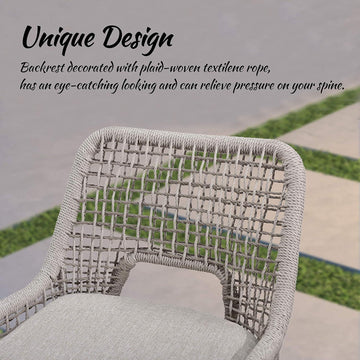 Outdoor Bar Stools Modern Counter Height Chairs with Cushions