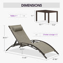 PURPLE LEAF Outdoor Chaise Lounge Chair  Patio Pool Lounger Bronze Aluminum Chairs with Side Table Adjustable Tanning Recliner for Outside Backyard Yard Deck Balcony Beach