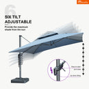 Clearance - PURPLE LEAF OPEN BOX SUNBRELLA Cantilever Umbrella Grey Aluminum Patio Umbrella