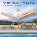 PURPLE LEAF Provence Series Outdoor Cantilever Patio Umbrella with Champagne Gold Frame for Terrace, Deck & Lounge