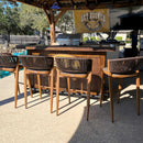 PURPLE LEAF Bar Stool Set of 2 Rattan Bar Stools Counter Stools with Back Metal Bar Height Stool Outdoor Bar Chair for Garden Kitchen