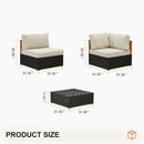 PURPLE LEAF Griffin Symmetrical Patio Conversation Set Black with Cushion Pillows Ottoman and Aluminum Frame for Modern Outdoor Sectional