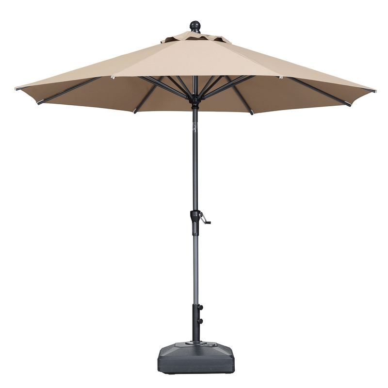 PURPLE LEAF Crank and Tilt Table Umbrella Outdoor Patio Market Umbrella with Visible Hand Crank System