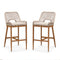 OPEN BOX I PURPLE LEAF 2 Set Outdoor Bar Stool Chair Set, Modern Counter Height Bar Stool, Cushion Included