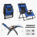 PURPLE LEAF Outdoor Reclining Chair Patio Zero Gravity Chaise Lounge Folding Chair with Quilted Cushion Adjustable Headrest for Lawn Camping Beach Pool