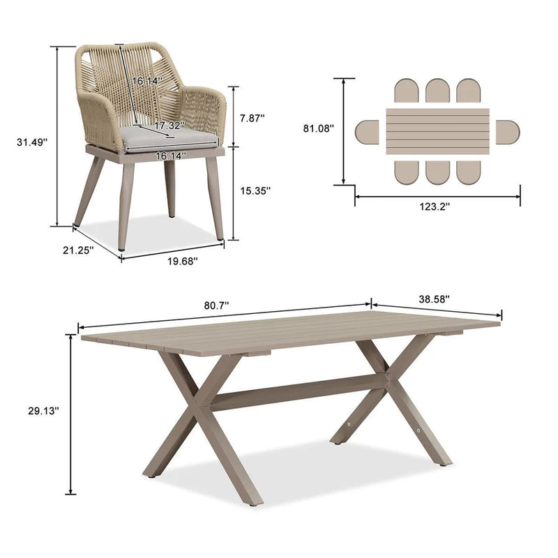 OPEN BOX I PURPLE LEAF Outdoor Dining Chair ×2 All-Weather PE Rattan with Aluminum Frame