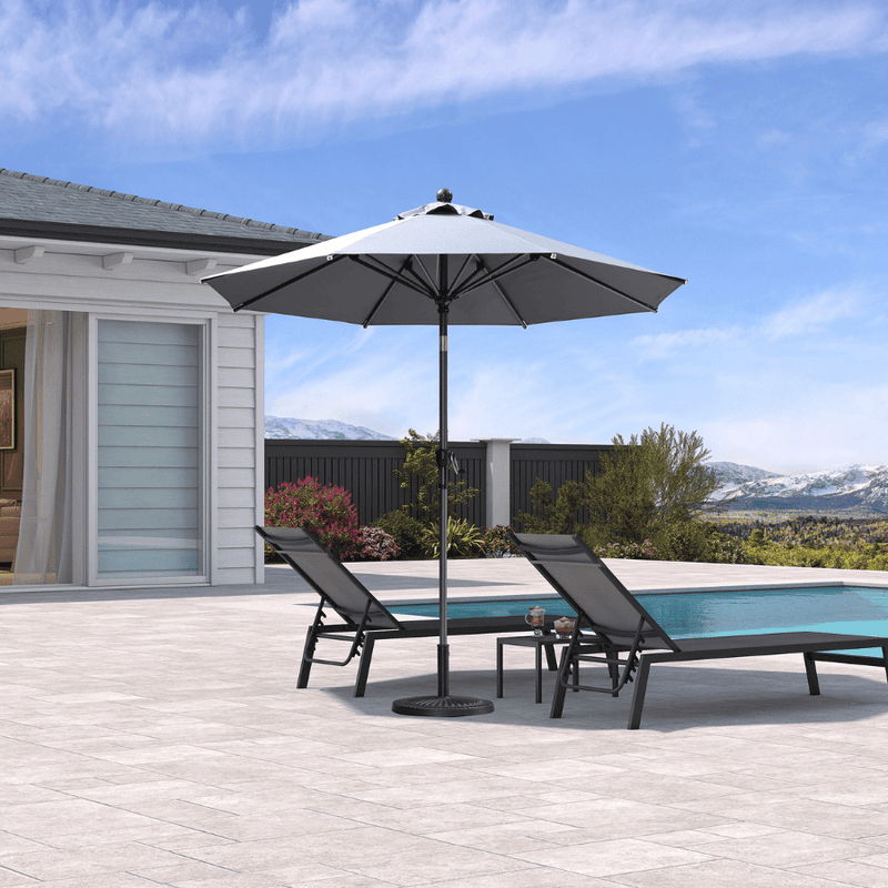 PURPLE LEAF Crank and Tilt Table Umbrella Outdoor Patio Market Umbrella with Visible Hand Crank System