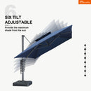 Clearance - PURPLE LEAF OPEN BOX SUNBRELLA Cantilever Umbrella Grey Aluminum Patio Umbrella